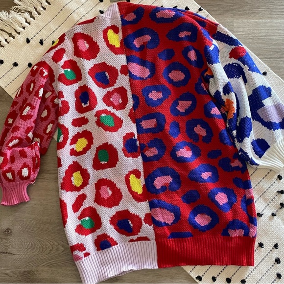 See And Be Seen Animal Print Multi-Color Cardigan - Picture 7 of 9